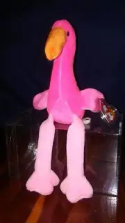 Pinky Beanie Baby 1995 Ty - Retired - Flamingo with tag Errors