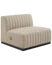 Modway Conjure Channel Tufted Fabric Armless Chair