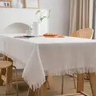 Lace Table Cloth Rectangle Outdoor Party Table White 51"x51" White Checker