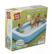 Play Day Inflatable 10-Foot Rectangular Family Swimming Kiddie Pool 10FT
