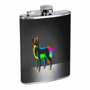 Rainbow Wolf Em3 Flask 8oz Stainless Steel Hip Drinking Whiskey