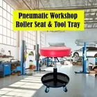 150kg Load Pneumatic Roller Seat Mechanic Workshop Rolling Stool with Tool Tray