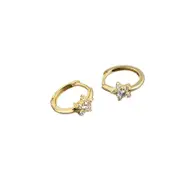ANYCO Earrings Gold Plated Pave Zircon Star Minimalist Ear Buckle For Women Girl Fashion Stylish Rock Punk Accessories Jewelry Gifts