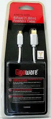 GIGAWARE 1500006 6-FT. FIREWIRE CABLE NEW IN PKG. W/DISCOUNTS FREE U.S. SHIPPING