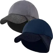 [LCZTN] Wool Winter Baseball Cap with Warmer Earflap for Men ＆ Women Outdoor Ski Visor Beanie Hat