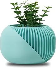 Koala Studio Duality - Indoor Pot Decoration for Synthetic Plants, Succulents & Cactus Design - Original Small Mini Planter for Home and Living Room (Pastel Blue)