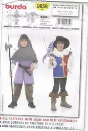 38 BURDA 9659: BOY'S COSTMUME SIZE 4-10 SEWING PATTERN