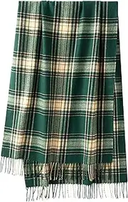 [CALVIN & OLIVIA] Calvin Olivia Women's Fall Winter Scarf Thick Classic Plaid Scarf Wrap Luxurious Warmth Soft Oversized Cashmere Feel Scarves