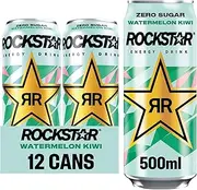 Rockstar Refresh Soft Drink, Watermelon and Kiwi, 500ml (12 Pack)