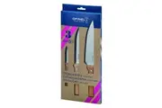 Opinel Kitchen knife set Parallele Trio Stainless Steel knives with Beech handle