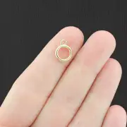 6 Circle Gold Tone Charms 2 Sided - GC1398