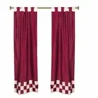2 Eclectic Maroon Indian Sari Curtains Tab Top Curtain drapes
