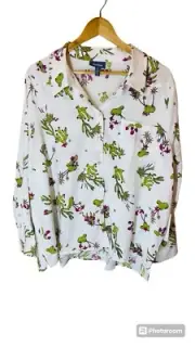 ModCloth Taming The Wild West Cactus Print Pearl Snap Button Western Shirt 3XL