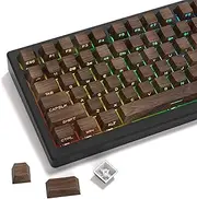 XVX PBT Keycaps - Side Print Keycaps, Shine Through Custom Key caps 75 Percent, Retro Keycap Set Dye Sub & Double Shot, 136 Keys Cherry Profile Keyboard Keycap for Mechanical Keyboard, Walnut Textures