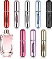 Pack of 8 Refillable Perfume Atomisers, 5 ml Mini Perfume Bottle, Perfume Atomiser for On the Go, Perfume Travel Bottle with Window, Atomiser Perfume for Everyday, Walks, Travel and Going Out