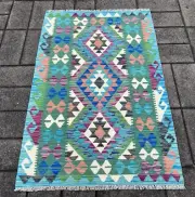 Hand Woven Afghan Wool Kilim, Size: 150 X 100 cm, Flat Woven Handmade Floor Rug