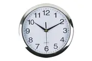 Italplast Round Clock Chrome Frame - 26cm White Face