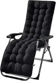 Lounger Cushion Patio Chaise Lounge Cushion, Patio Chair Lounger Cushion, Rocking Chair Cushion Sofa Cushion Tatami Mat Window Mat Seat Cushion(Black)