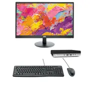HP EliteDesk 800 G4 Mini Bundle Desktop i5-8500T 6-Core 480GB 16GB RAM + 27" Monitor - Refurbished