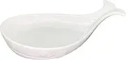 Ceramic Whale Spoon Rest for Kitchen, White