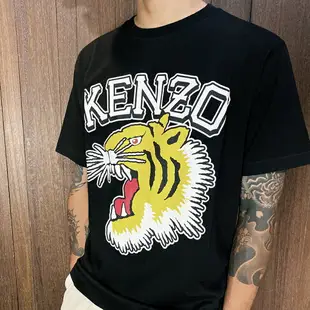 美國百分百【全新真品】KENZO 高田賢三 T恤 老虎 上衣 短袖 T-shirt logo 短T 黑色 CN25