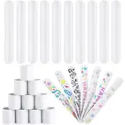 Slap Bracelets Bulk, 64PCS Slap Bracelets DIY Wrist Band Blank Snap Band White