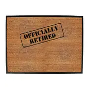 Officially Retired - Funny Novelty Doormat Man Cave Floor mat