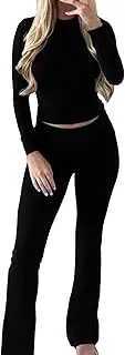 [Generic] Women's Sweatsuits Set Slim Fit Long Pants Jogger Two Piece Suit Long Sleeves Slim Casual Yoga Sports Sweatshirt Sets