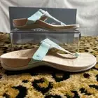 New Vionic Wanda Women's Leather T-Strap Supportive Sandal. Size US 6.