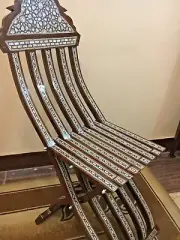 Handmade, Antique Chair Carved Wood Chair Home decor Unique Chair, Shell Inlay
