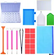 5D Diamond Painting Accessories Kits,Diamond Art Tool Sets,Including Diamond Stitch Pen,Tweezers and Diamond Embroidery Box for Diamond Art Craft