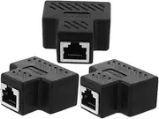 LAPYAPPE 3pcs Ethernet Splitter Adapter Coupler Female 1 to 2 Female Socket Adapter Ethernet Cable Connector