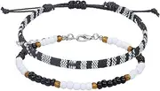 [Pingyongchang] Boho Rice Beads Ankle Bracelets Colorful Adjustable Hand-Woven Rope Surfer Foot Jewelry Set Handmade Rope Wrap Friendship Bracelets Anklet for Women Men Jewelry Accessories