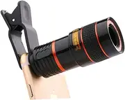 BRIGHTFUFU Telephoto Lens for Smartphones Monocular Cell Phone Lens with Tripod for Observing and Surveying Black Finish