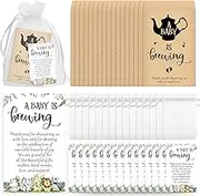 50 Sets Tea Party Baby Shower Decorations Include 50 a Baby Is Brewing Tea Bags 50 Thank You Cards Bags Party Favor Guest Return Thank You Gifts for Guests(Animal)
