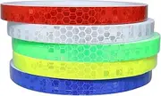 5 Rolls Reflective Tapes Decals Protector Safety MTB Reflector Car Protect Luminous Warning Tape Adhesive Tape Bike Stickers Bicycle Accessories (Red, Blue, White, Green, Yellow)