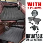 Inflatable Car Back Seat Mattress Travel Camping Soft Rest Air Bed + 2 Pillows
