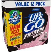 Up&Go Protein Energize Liquid Breakfast Strawberry 250mL x 12 pack