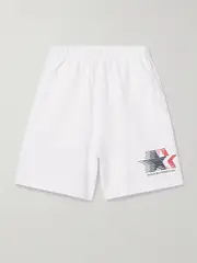 [Sporty & Rich] Sporty & Rich - + Adidas Originals Printed Cotton-jersey Shorts - White - small small White