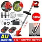 Cordless Grass Trimmer Lawn Grass Brush Cutter Blade Whipper Snipper + 2 Battery