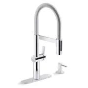 KOHLER Koi Pre-Rinse Spring Polished Chrome Single Handle Deck-Mount Pull-Down