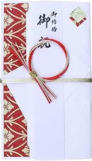 Iyo Yui Center V094-19 Gold Seal Wedding Celebration Bag, Red, 7.3 x 4.1 inches (18.5 x 10.5 cm)