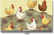 [LKHDS] Slim Aluminum Alloy Business Card Holder A Brood of Chickens Pocket Business Card Case Portable Business Card Wallet Business Card Holders Handheld Card Box for Women Men, style, One size, Style