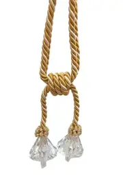 PAIR 2 pieces Curtain Tie Backs with Acrylic Diamond - Antique Gold 16cm ending