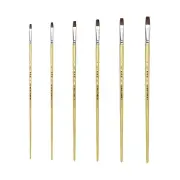 XDT#166-C Bright Art Brush Set 6Pc #1#2#3#4#5#6 Red Sable Acrylic Oil Watercolor