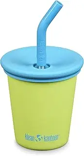 Klean Kanteen Kid Cup 10oz Stainless Steel Cup with Straw Lid Juicy Pear
