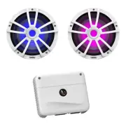 Infinity 10" 750W Marine LED Subwoofer (White, Pair), Mono Amplifier w/Remote