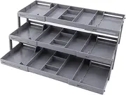 [LICAEVEY] Drawer Organizer Single Row, Jewelry Organizer for Suitable for Storage Makeup Tools, Jewelry, Hair Accessories Tidy, Expandable Folding Storage Box for Office Bathroom Makeup (3