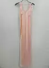 Sleeper Blush Silk Satin Slip Dress Pearl Straps V-Neck Midi Length sz M Women's