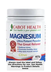 Cabot Health Ultra Potent Magnesium Powder Citrus 465g